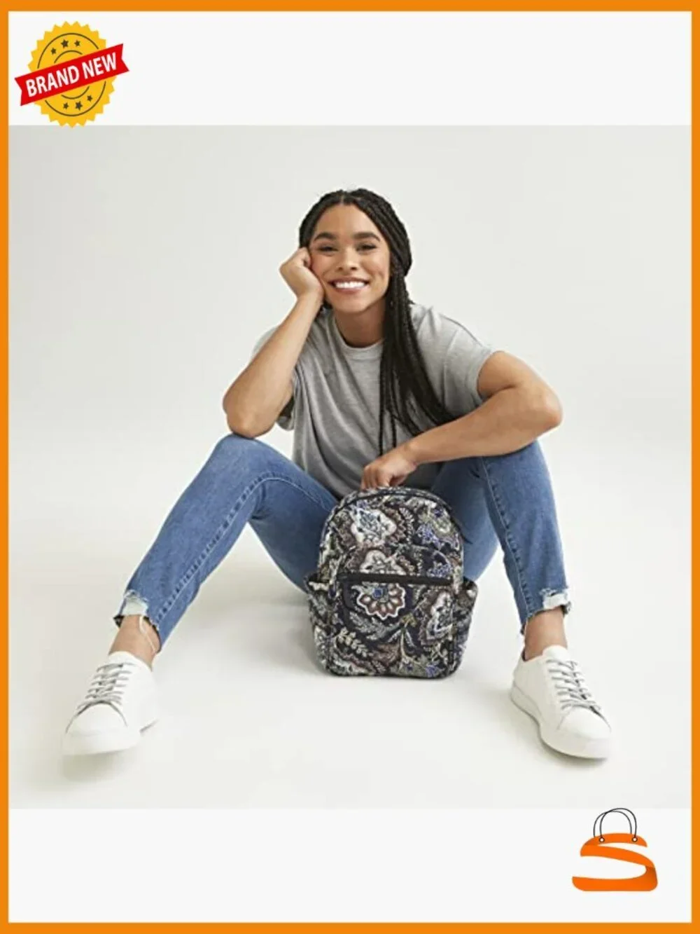 Women's Cotton Small Backpack - Lightweight Adjustable Straps